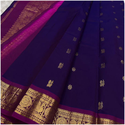Ambika Violet Magenta Pure Handloom Soft Silk Saree