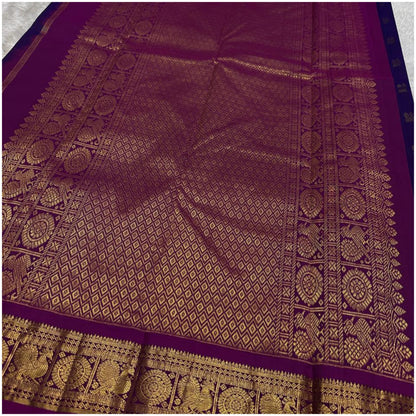 Ambika Violet Magenta Pure Handloom Soft Silk Saree