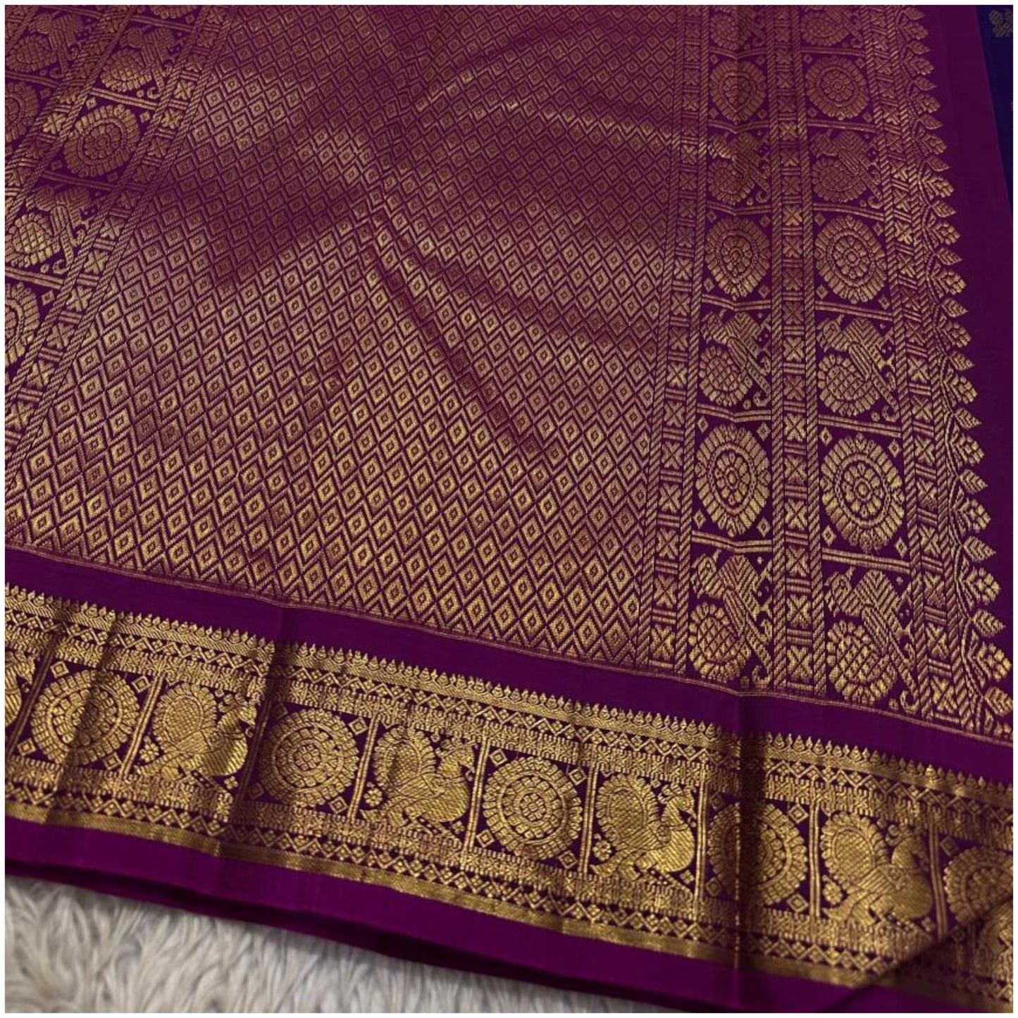 Ambika Violet Magenta Pure Handloom Soft Silk Saree