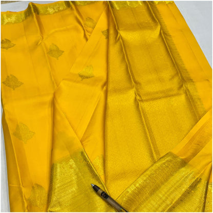 Mundeshwari Yellow Kanjivaram Pure Handloom Silk Saree | Gold Zari | ANITYA Vadhu