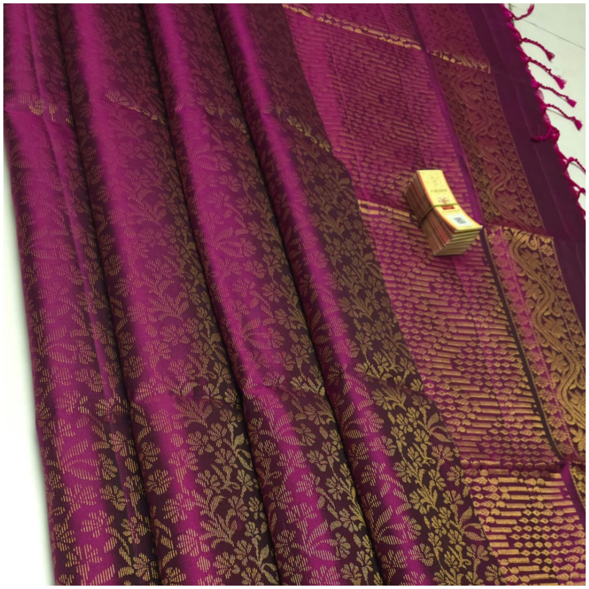 Tamiraparani Deep Magenta Pure Handloom Soft Silk Saree