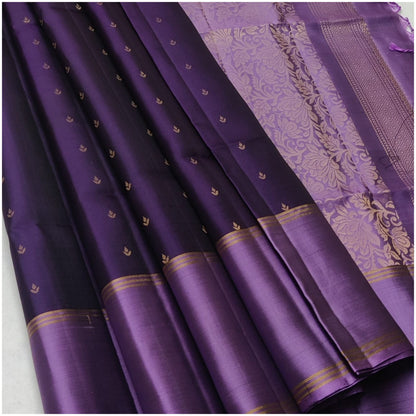 Meghna Purple Pure Handloom Double Warp Soft Silk Saree