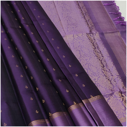 Meghna Purple Pure Handloom Double Warp Soft Silk Saree