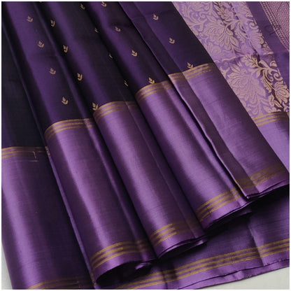 Meghna Purple Pure Handloom Double Warp Soft Silk Saree