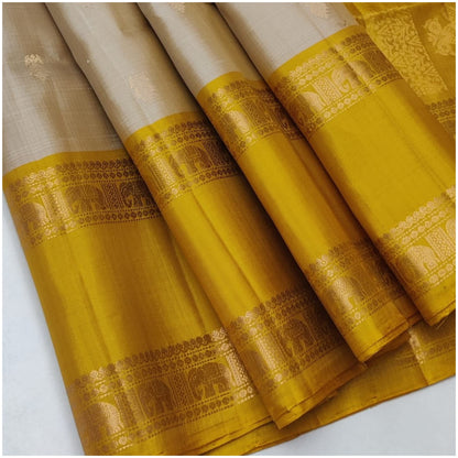 Mahira Oat Sunshine Yellow Pure Handloom Double Warp Soft Silk Saree