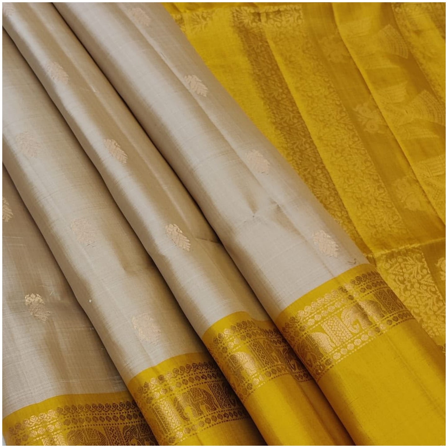Mahira Oat Sunshine Yellow Pure Handloom Double Warp Soft Silk Saree