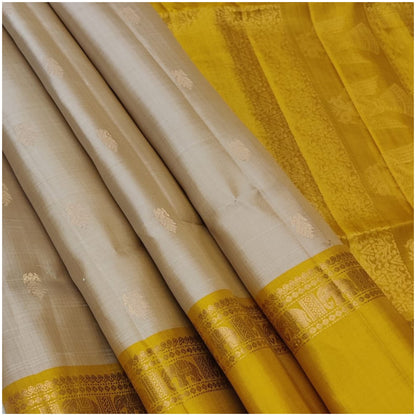 Mahira Oat Sunshine Yellow Pure Handloom Double Warp Soft Silk Saree