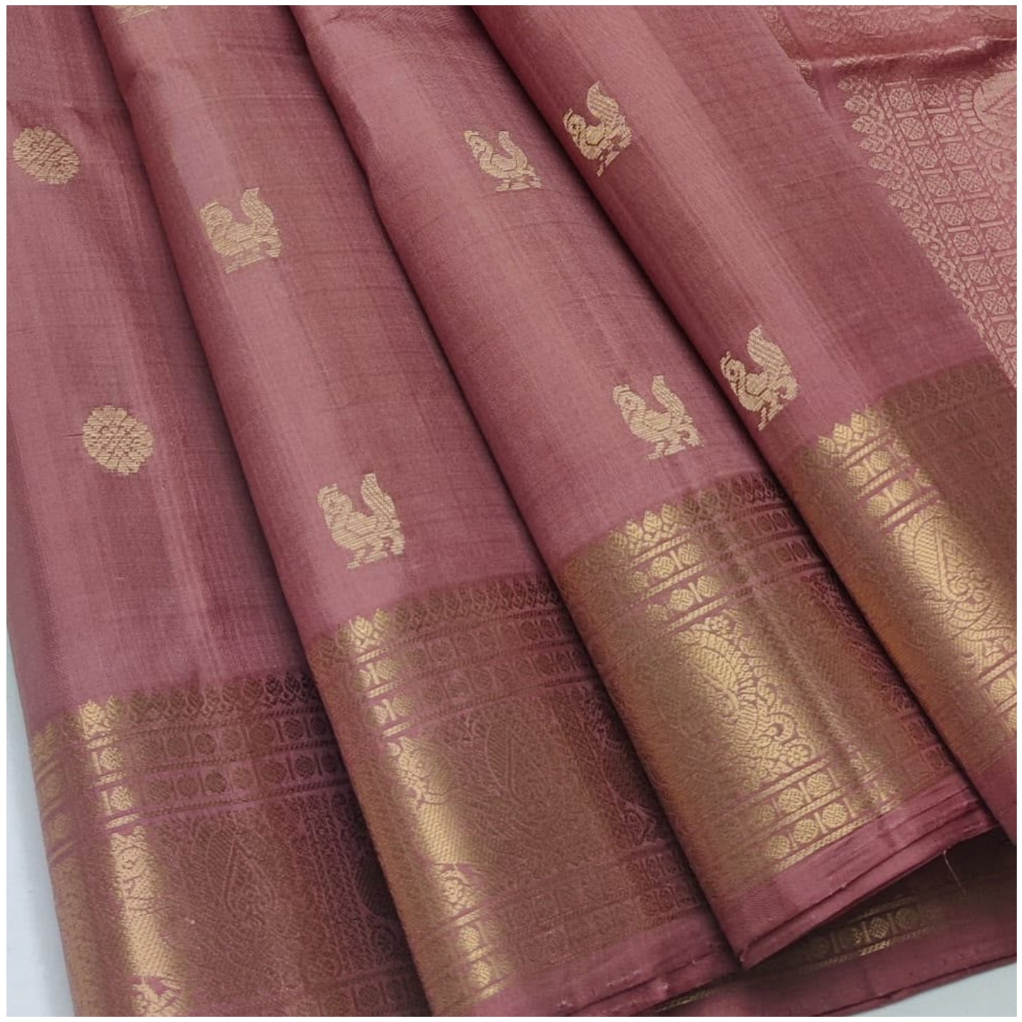 Naina Pastel Pink Pure Handloom Double Warp Soft Silk Saree