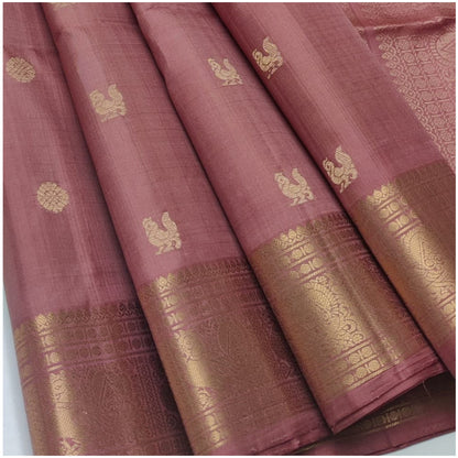 Naina Pastel Pink Pure Handloom Double Warp Soft Silk Saree