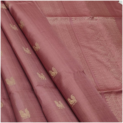 Naina Pastel Pink Pure Handloom Double Warp Soft Silk Saree