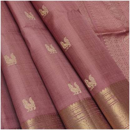 Naina Pastel Pink Pure Handloom Double Warp Soft Silk Saree