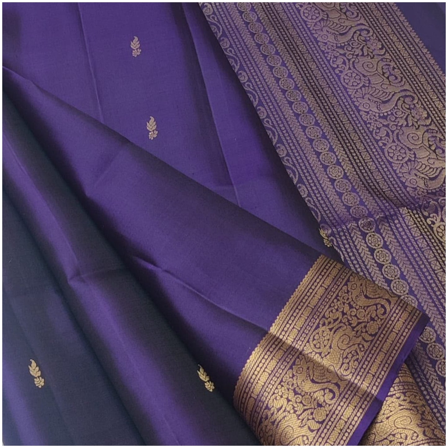 Saira Violet Pure Handloom Double Warp Soft Silk Saree