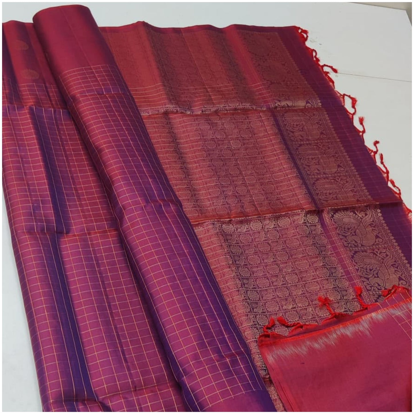 Risha Rich Magenta Pure Handloom Double Warp Soft Silk Saree