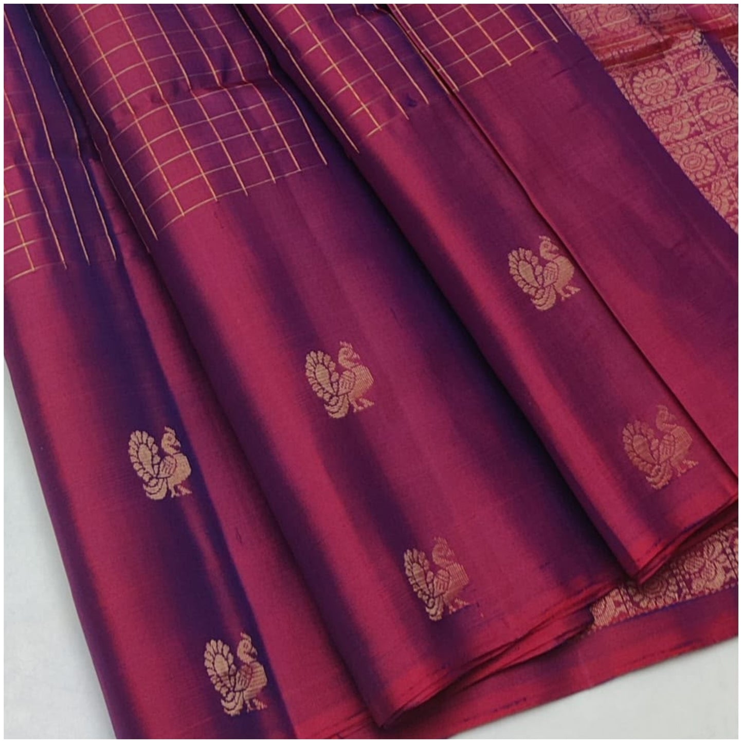 Risha Rich Magenta Pure Handloom Double Warp Soft Silk Saree