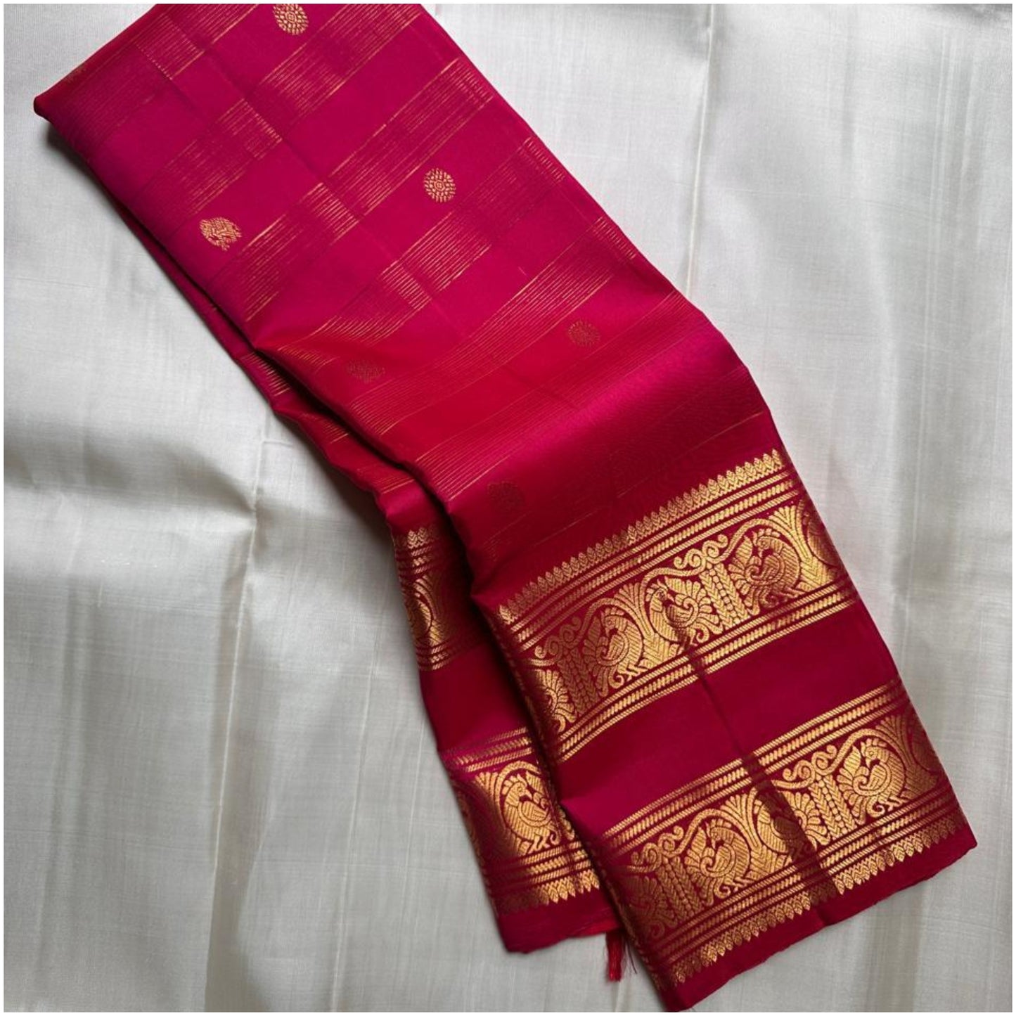 Parbati Magenta Kanjivaram Pure Handloom Silk Saree | Gold Zari | ANITYA Vadhu