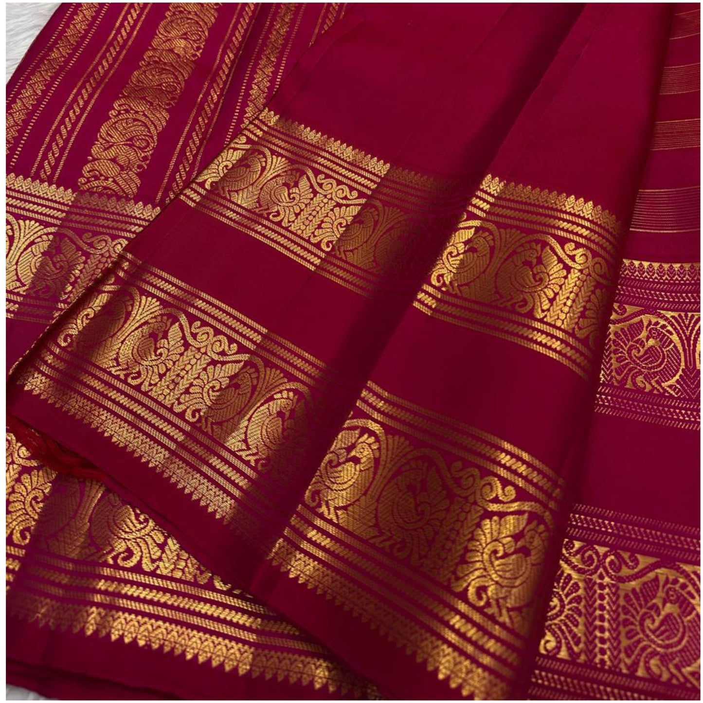 Parbati Magenta Kanjivaram Pure Handloom Silk Saree | Gold Zari | ANITYA Vadhu