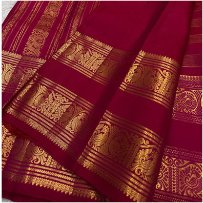 Parbati Magenta Kanjivaram Pure Handloom Silk Saree | Gold Zari | ANITYA Vadhu
