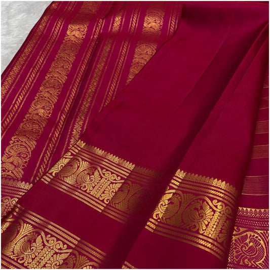 Parbati Magenta Kanjivaram Pure Handloom Silk Saree | Gold Zari | ANITYA Vadhu