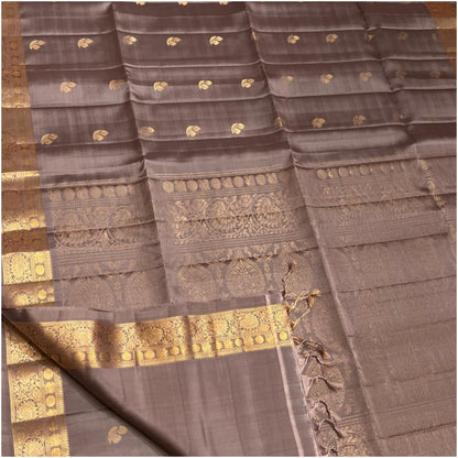 Vaigai Dusty Rose Pure Handloom Double Warp Soft Silk Saree