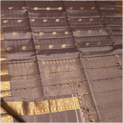 Vaigai Dusty Rose Pure Handloom Double Warp Soft Silk Saree