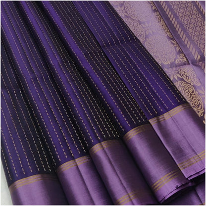 Kaveri Purple Pure Handloom Double Warp Soft Silk Saree