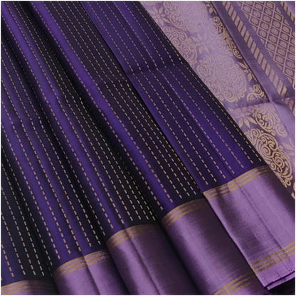 Kaveri Purple Pure Handloom Double Warp Soft Silk Saree