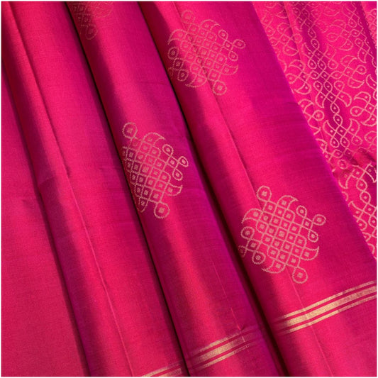 Sindhu Rani Pink Pure Handloom Double Warp Soft Silk Saree
