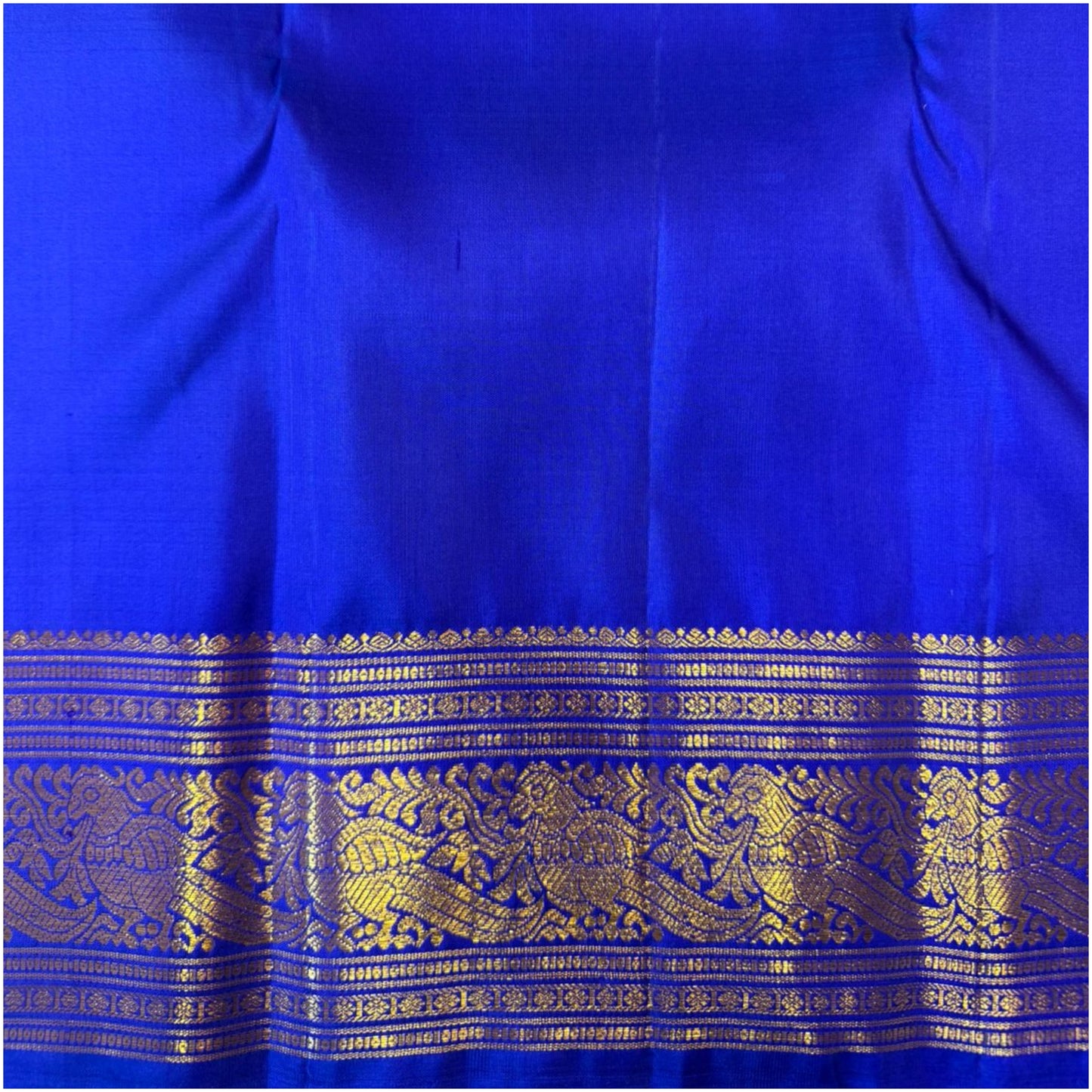 Ponni Rich Cobalt Blue Kanjivaram Pure Handloom Silk Saree | 3Gm Gold Zari Border | ANITYA Vadhu