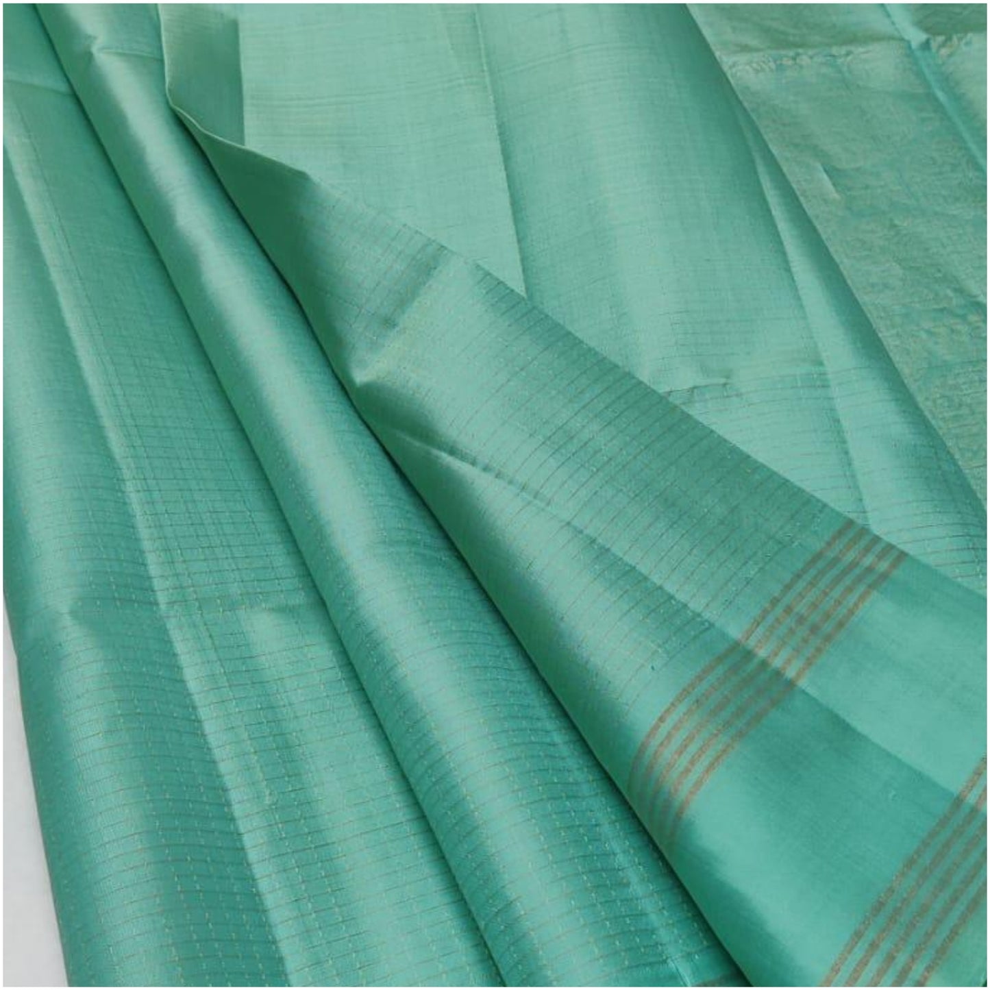 Siruvani Soft Aqua Pure Handloom Double Warp Soft Silk Saree