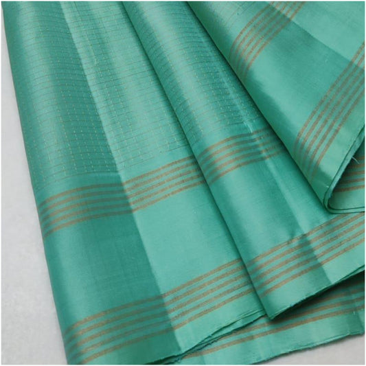 Siruvani Soft Aqua Pure Handloom Double Warp Soft Silk Saree