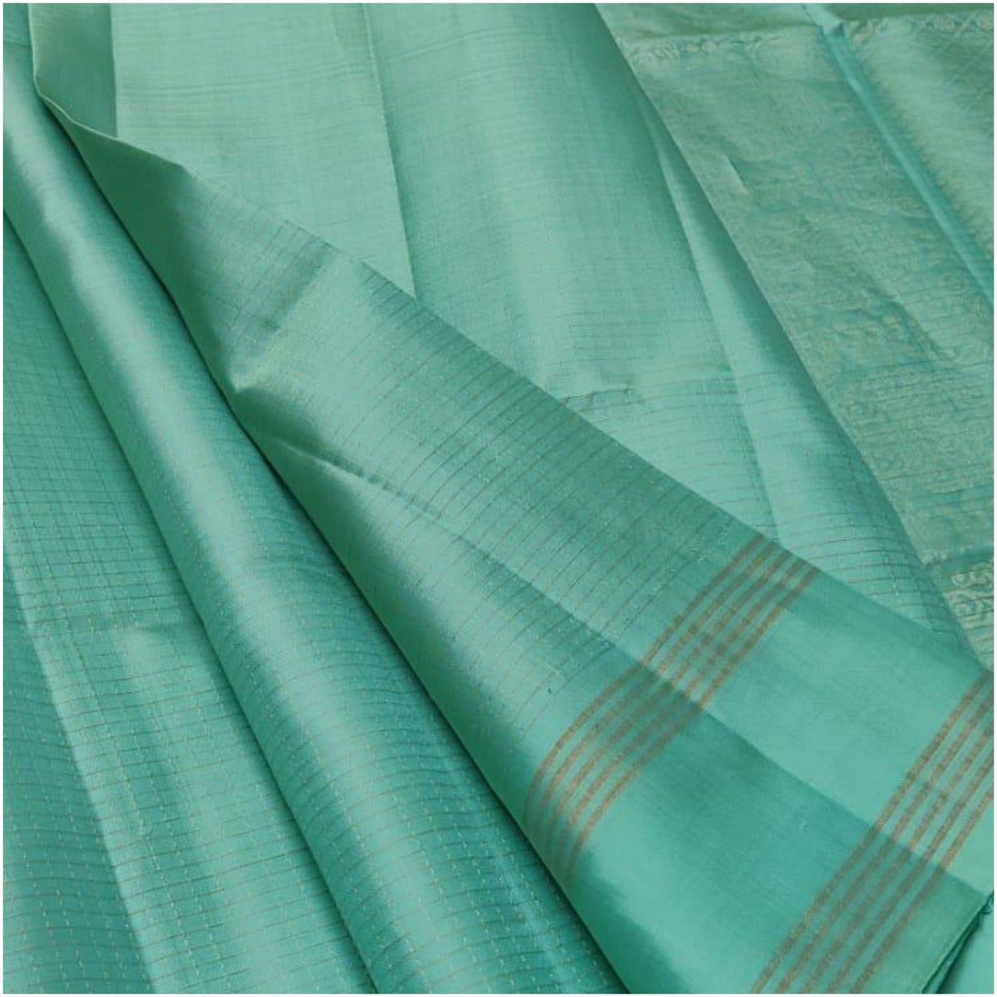 Siruvani Soft Aqua Pure Handloom Double Warp Soft Silk Saree