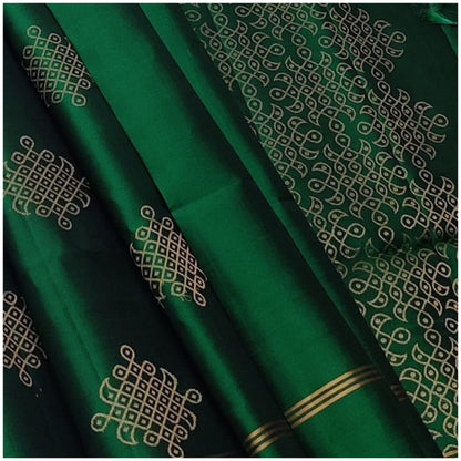 Kiara Emerald Green Pure Handloom Double Warp Soft Silk Saree