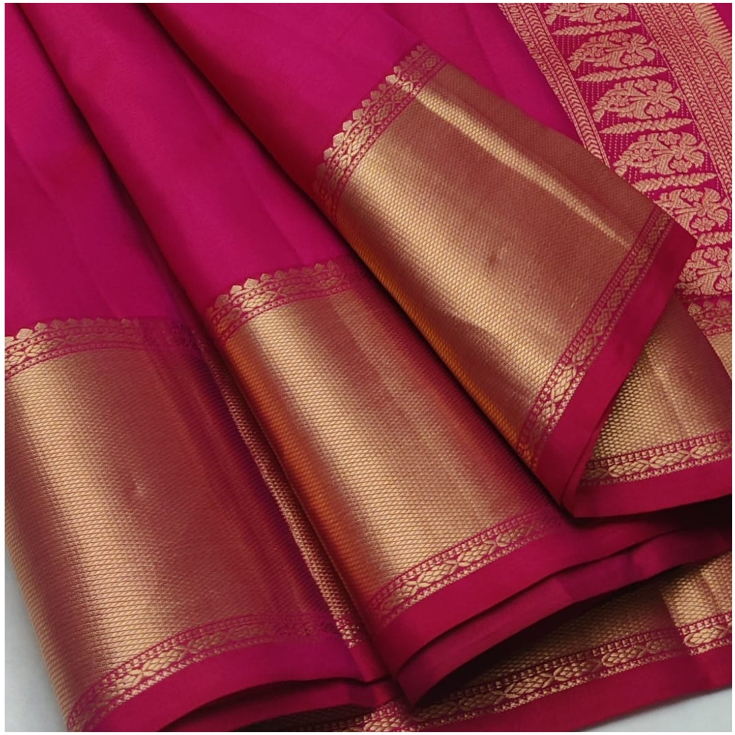 Avani Hot Pink Pure Handloom Double Warp Soft Silk Saree