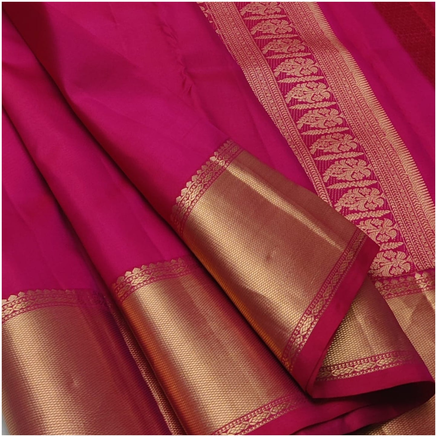 Avani Hot Pink Pure Handloom Double Warp Soft Silk Saree