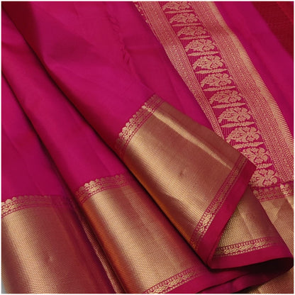 Avani Hot Pink Pure Handloom Double Warp Soft Silk Saree
