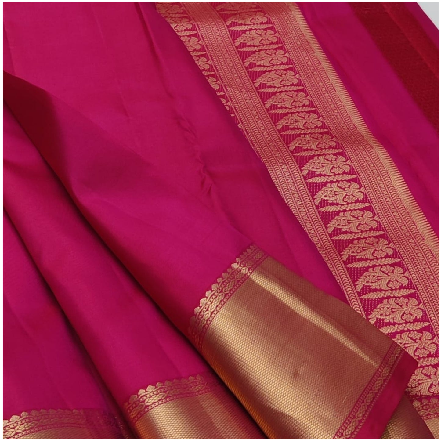 Avani Hot Pink Pure Handloom Double Warp Soft Silk Saree