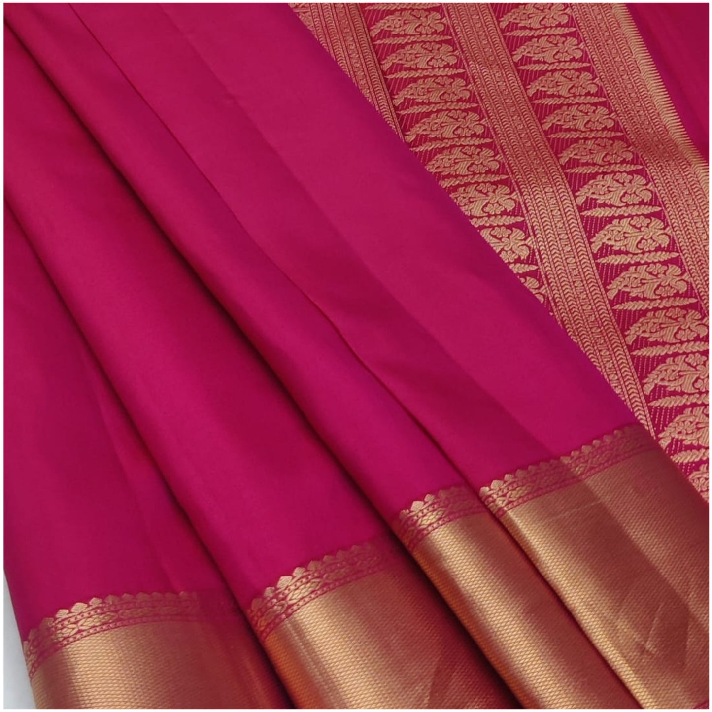 Avani Hot Pink Pure Handloom Double Warp Soft Silk Saree