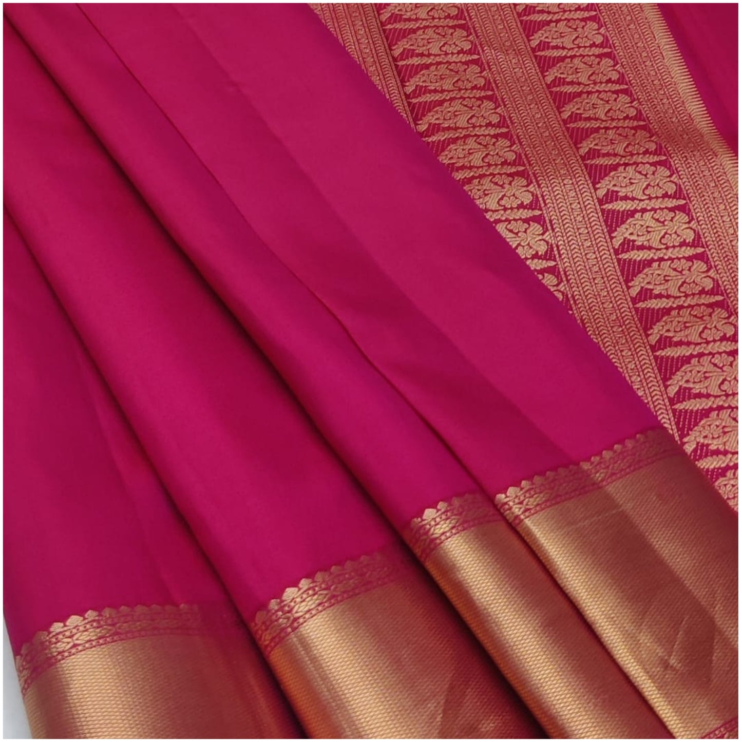 Avani Hot Pink Pure Handloom Double Warp Soft Silk Saree