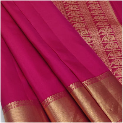 Avani Hot Pink Pure Handloom Double Warp Soft Silk Saree