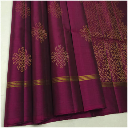 Aaravi Deep Berry Pink Pure Handloom Double Warp Soft Silk Saree