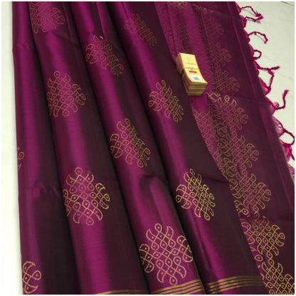 Aaravi Deep Berry Pink Pure Handloom Double Warp Soft Silk Saree
