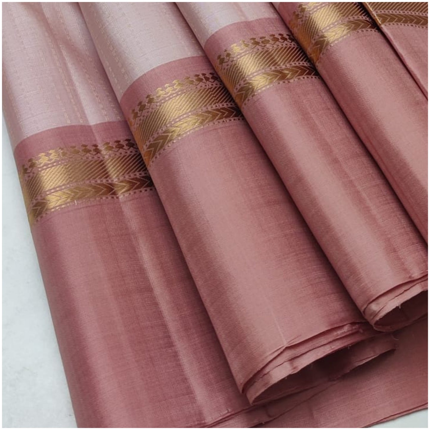 Wardha Baby Blush Pink Pure Handloom Double Warp Soft Silk Saree