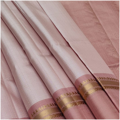 Wardha Baby Blush Pink Pure Handloom Double Warp Soft Silk Saree