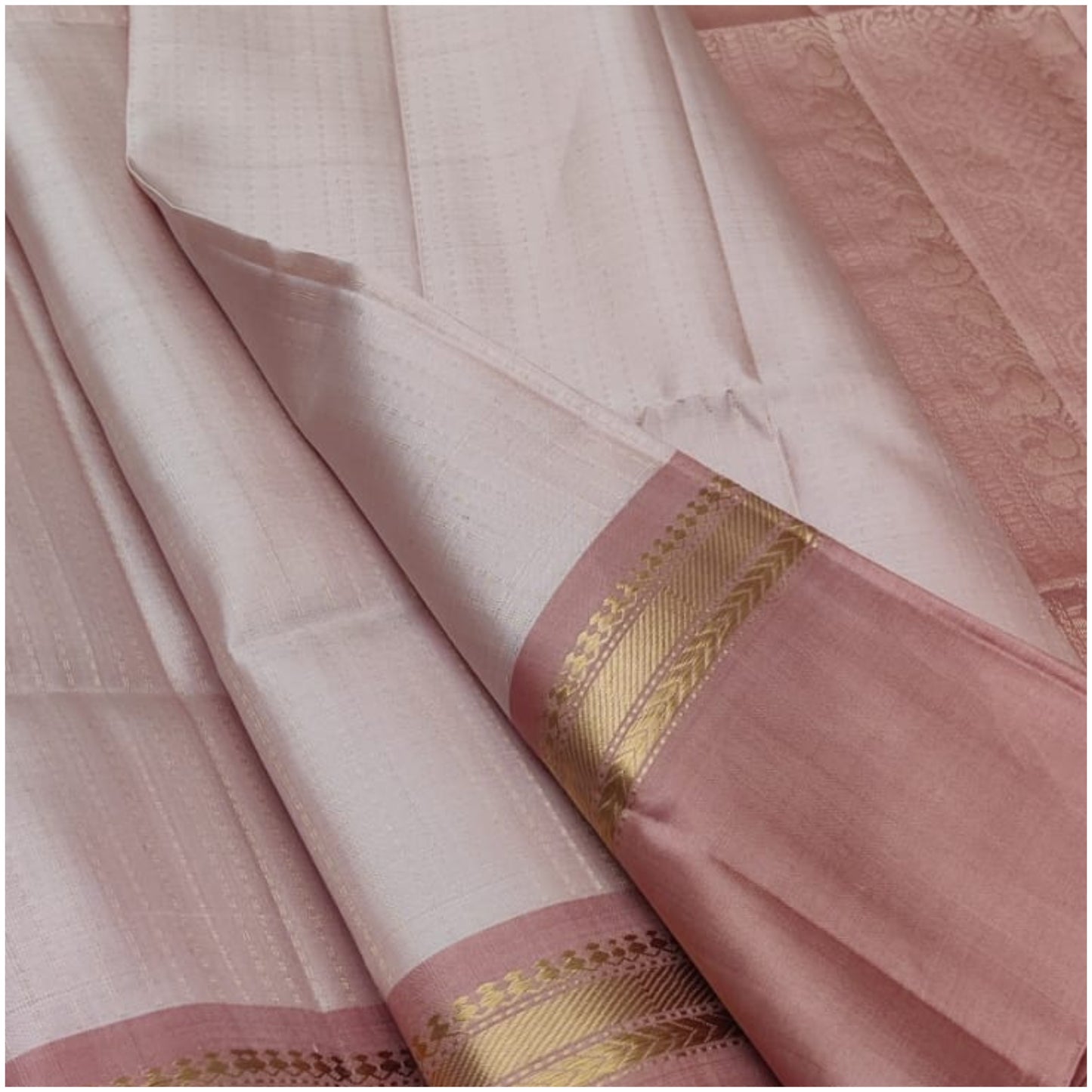Wardha Baby Blush Pink Pure Handloom Double Warp Soft Silk Saree