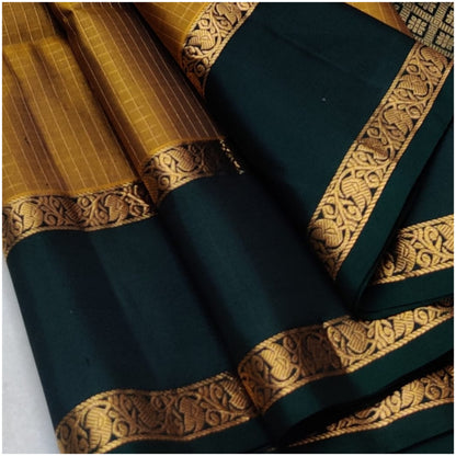 Sabari Yellow Green Pure Handloom Double Warp Soft Silk Saree