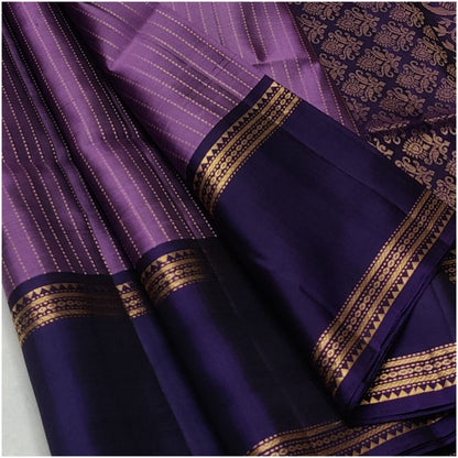 Tarini Purple Violet Pure Handloom Double Warp Soft Silk Saree
