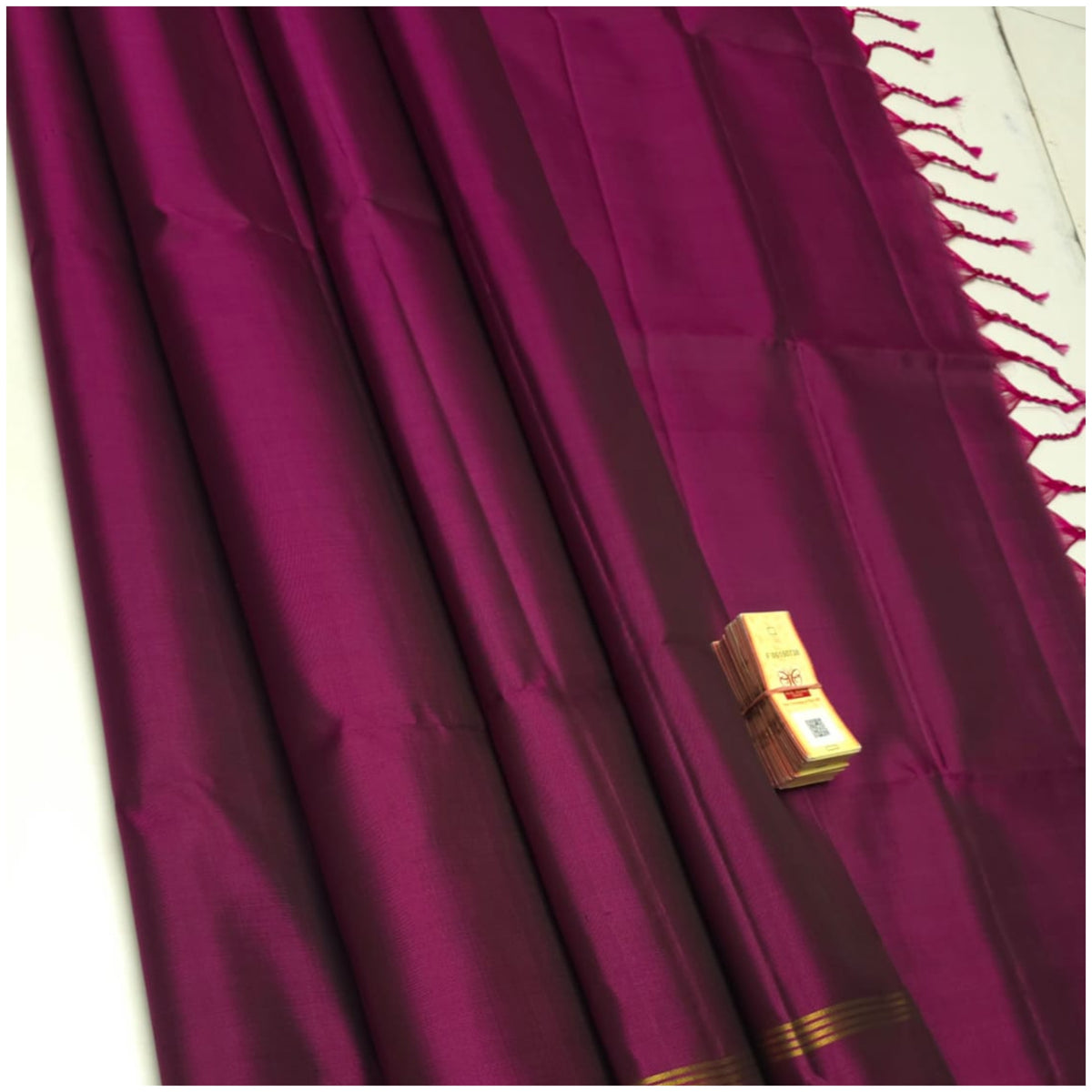 Inaya Prune Pink Pure Handloom Double Warp Soft Silk Saree