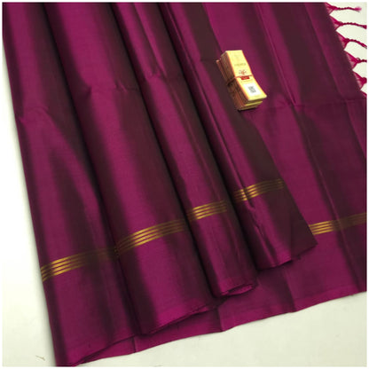 Inaya Prune Pink Pure Handloom Double Warp Soft Silk Saree