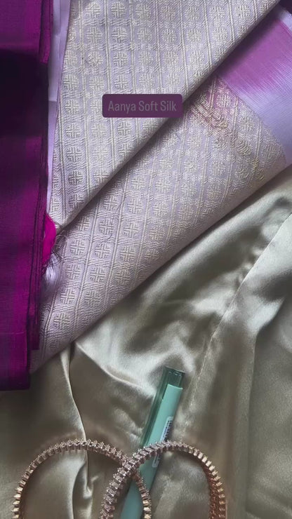 Aanya Magenta Blush Pink Pure Handloom Double Warp Soft Silk Saree