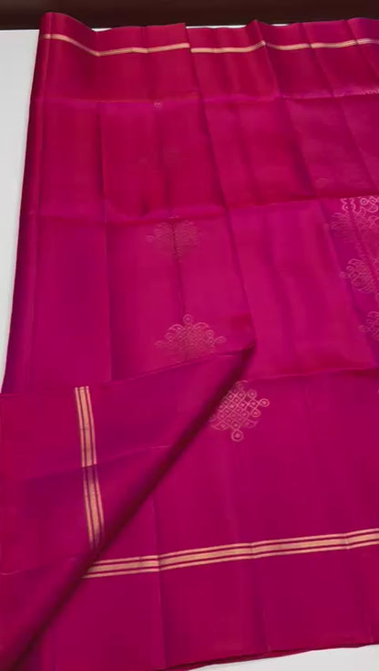 Sindhu Rani Pink Pure Handloom Double Warp Soft Silk Saree